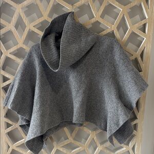 Eileen Fisher Gray Cowl Neck Poncho Sweater